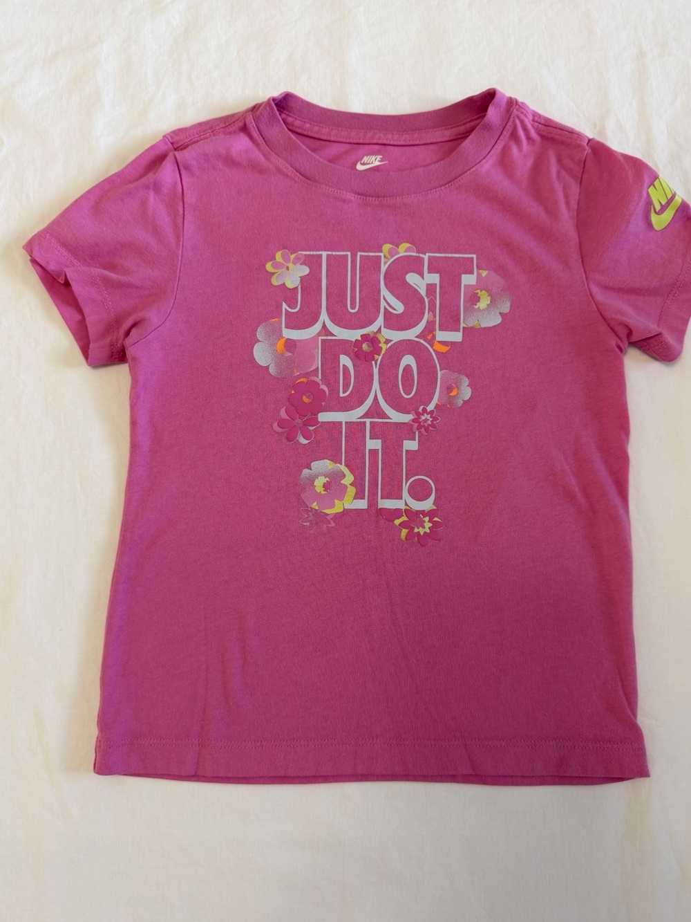 Nike Girls Pink 'Just Do It.' Floral Graphic Tee